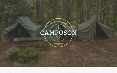 Modelo de página de destino responsiva do acampamento de verão