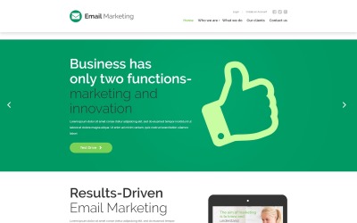 Modelo de site de marketing por e-mail