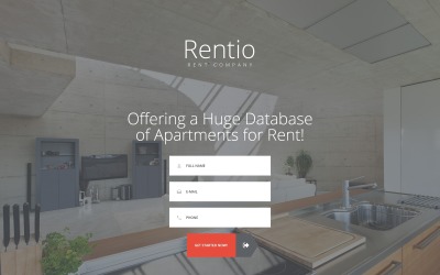 Rentio - Modèle de page de destination HTML5 propre à la société de location