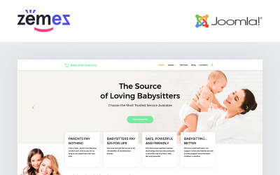 Reszponzív Babysitter Directory - Babysitter Ready-to-Use Clean Joomla sablon 55180
