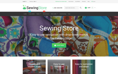 Tema Magento Responsive #55176 "Sewing Store"