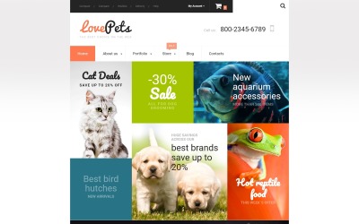 Tema WooCommerce Responsive #55155 "Love Pets"