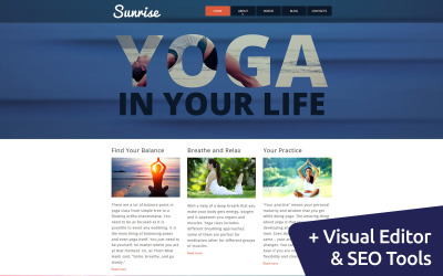Yoga-webbplats Moto CMS 3-mall