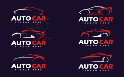 Icônes de logo de voiture, logo automobile. Silhouette de véhicule à moteur V15