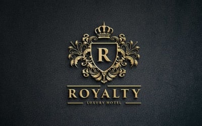 Luxury Gold Monogram Letter R Hotel Logo