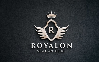 Premium Monogram Letter R Shield and Wings