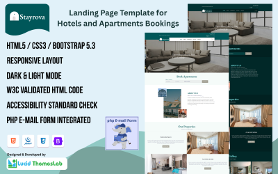 Stayrova - HTML-шаблон для бронювання готелів, проживання в сім&amp;#39;ї та апартаментів