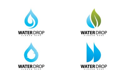 Waterdruppel logo vector icoon en symbool ontwerp V14