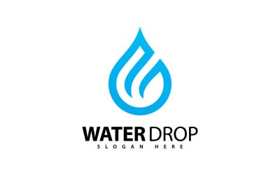 Logo de goutte d&amp;#39;eau, icône vectorielle et symbole, version 9