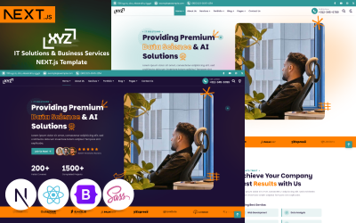 XYZ — IT-oplossingen en zakelijke diensten NEXT.js 16 websitesjabloon