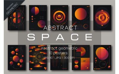 Abstrakta futuristiska posters. 10 posters.