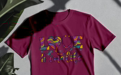 Love CNA Life-skjortadesign | CNA-hjärta PNG | Digital nedladdning av skjortor för sjuksköterskor