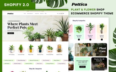 Pottica - Plants Responsive Shopify Theme for eCommerce