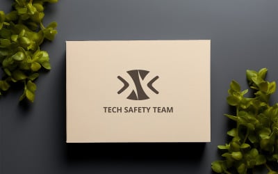 Professional Beige Business Card Mockup with Leaves on Dark Surface