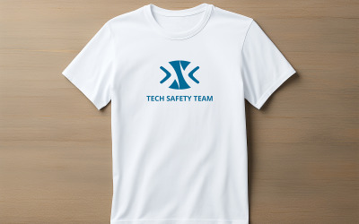 Professionell vit T-shirtmodell på träyta