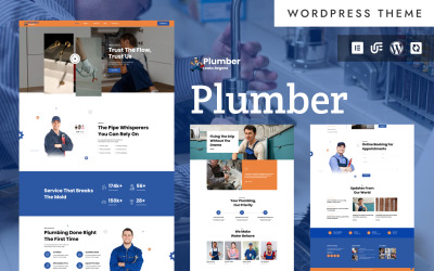 Rörmokare - WordPress Elementor-tema för rörmokartjänster