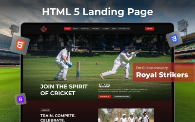 Royal Strikers – Kriket Kulübü Bootstrap HTML5 Açılış Sayfası