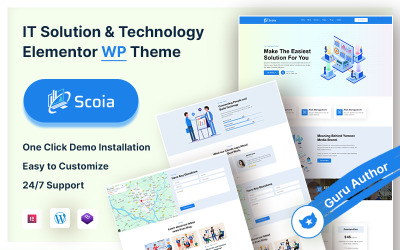 Scoia – IT řešení a technologie Elementor WordPress šablona