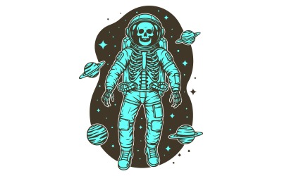 squelette astronaute vecteur d&amp;#39;Halloween