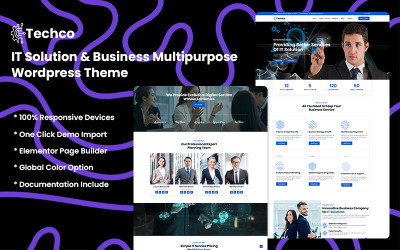 Techco - Motyw WordPress dla rozwiązań informatycznych i doradztwa biznesowego