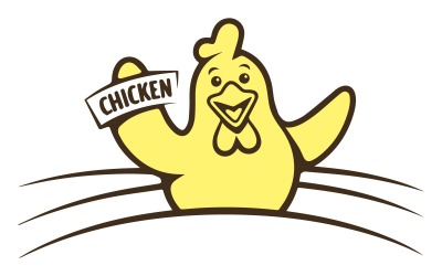 Design de logotipo para fazenda de galinhas felizes