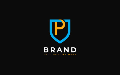 Letter P Shield Logo Design Template
