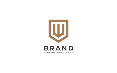 Letter W Shield Logo Template Design