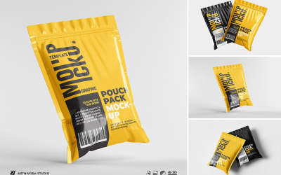 Zipper Pouch Packaging Mockup Sets