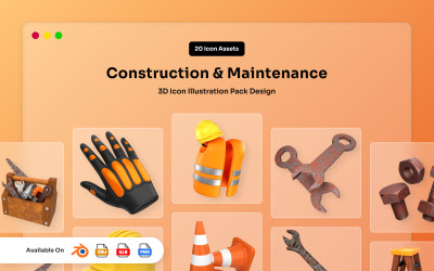 Construction and Tools 3D Icon Pack