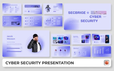 Modelo de apresentação PowerPoint sobre segurança cibernética