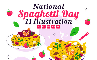 11 National Spaghetti Day Illustration