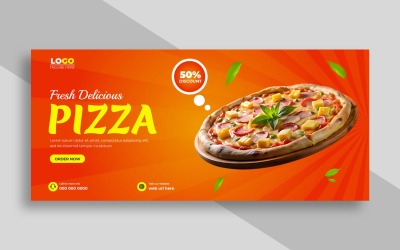 Menù del cibo e deliziosa pizza Copertina Facebook Ver-2
