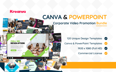Pack de promotion vidéo d&amp;#39;entreprise K1 Canva et PowerPoint