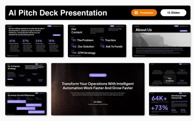 Plantilla de PowerPoint para presentación de propuestas de IA