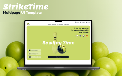 StrikeTime — Modello di interfaccia utente per sito web di bowling