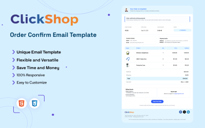 ClickShop - Modello di email di conferma dell&amp;#39;ordine.