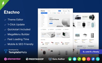 Etechno – PrestaShop Responsive Theme für einen Online-Elektronikshop