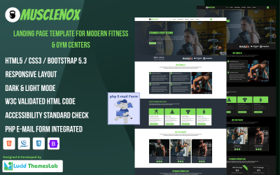 Musclenox – Modèle HTML pour salle de sport, fitness et entraînement