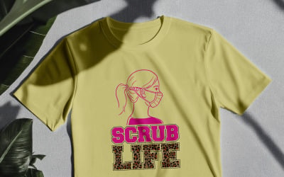 Scrub Life With Girl – Cute Nurse Character Shirt Design