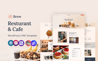 Brew - Modelo WordPress para CMS de Café e Restaurante com Elementor