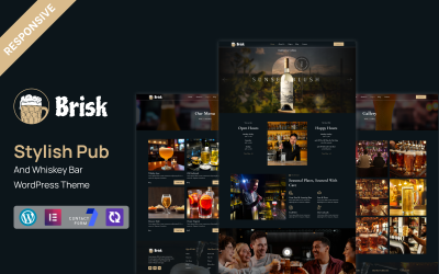 Brisk - Thème WordPress Elementor pour pub et bar à whisky élégant