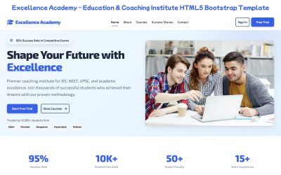 Excellence Academy – Modello HTML5 Bootstrap per istituto di formazione e coaching
