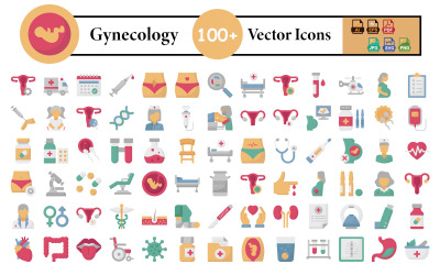 Gynecology Icon Pack | Female Reproductive System | Pregnancy, Fertility &amp;amp; Healthcare Symbols