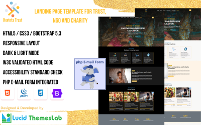 Hevinta – Jednostronicowy szablon HTML dla organizacji charytatywnej i non-profit