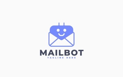 Mail Bot Logo Template Design