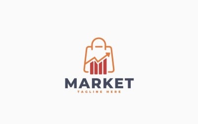 Mall för logotyp för marknadstillväxt