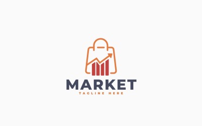 Modèle de logo pour la croissance du marché