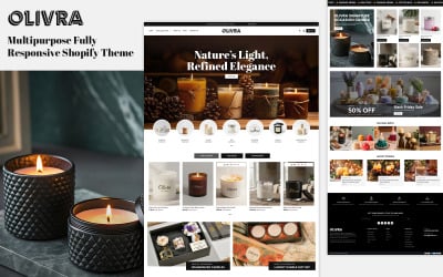 Olivra – Tema responsivo de Shopify para tiendas online con temática de velas