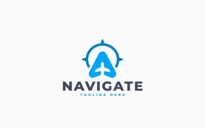 Ontwerp van een reisnavigatielogo-sjabloon