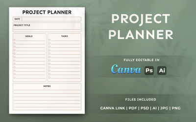 Project Planner – Business Planning, Modern Goals &amp;amp; Tasks Organizer Template